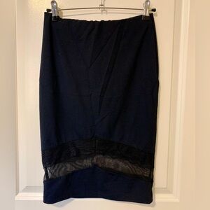 BEBE Black Stretch with Lace detail Women’s Pencil Skirt Size Small